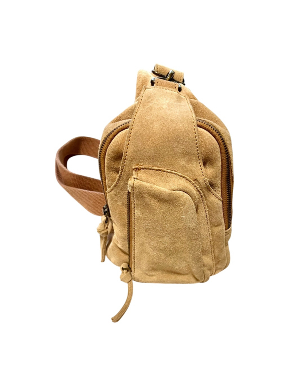 Free People Hudson Tan Suede Sling Bag Unisex
